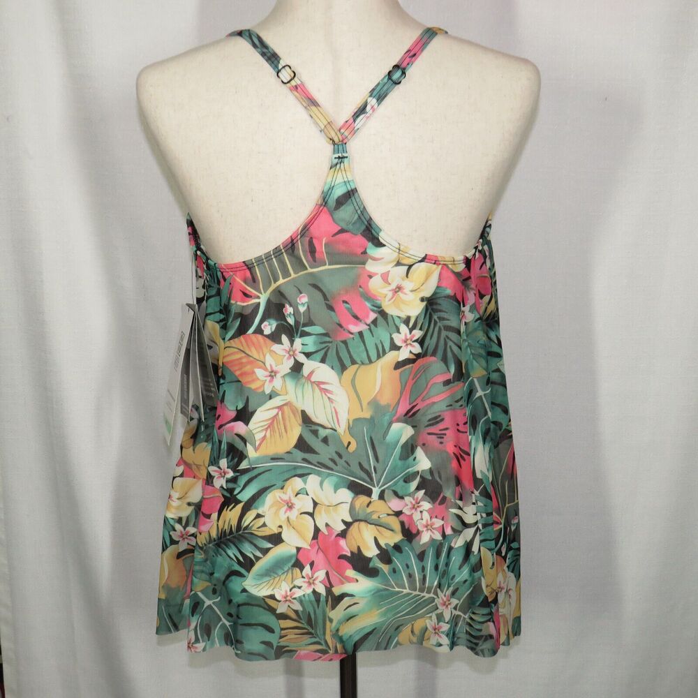 Coco Reef Floral Hawaiian Print Underwire Padded Tankini Swim Top Size 34C - Picture 3 of 6
